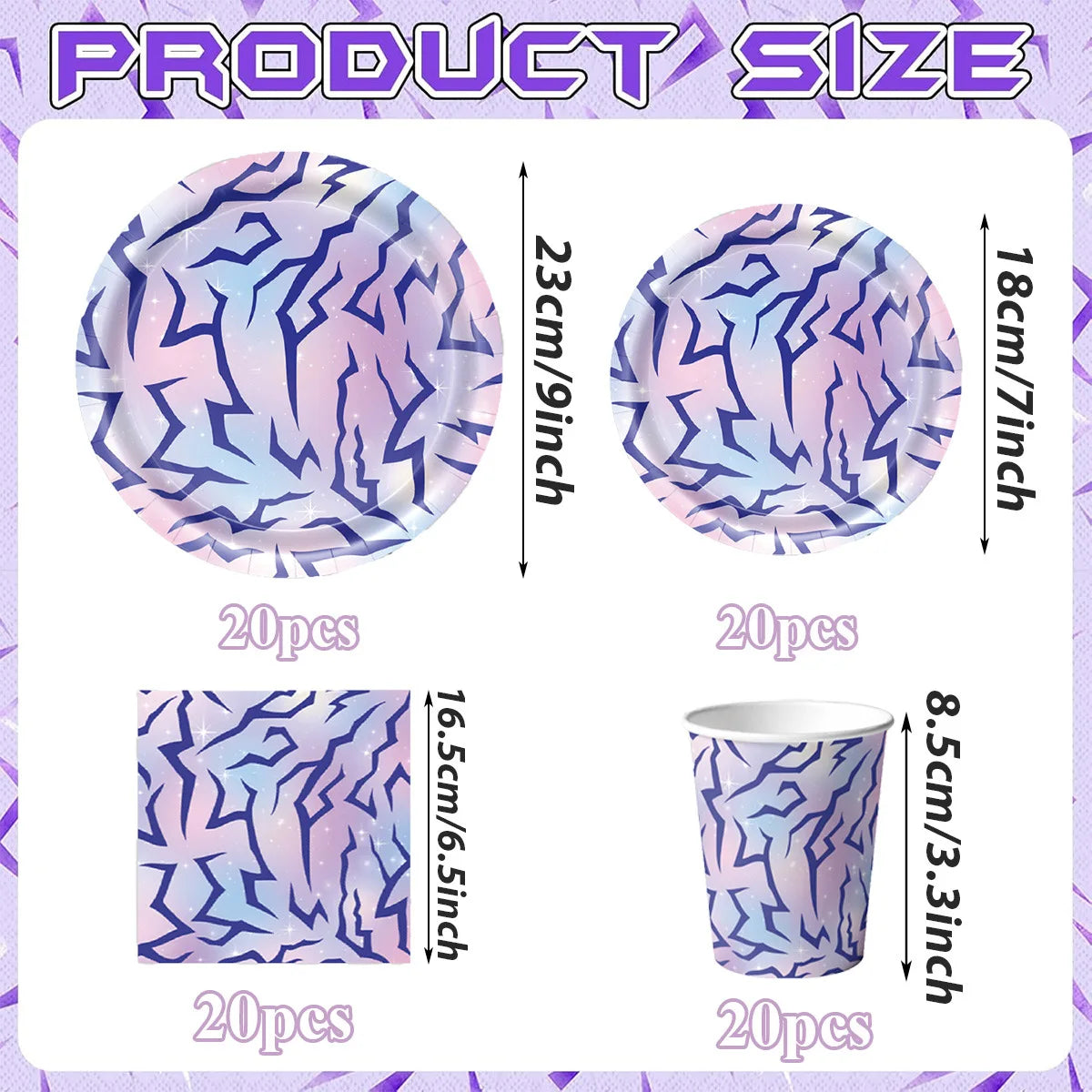 vaisselle jetable assiettes verres serviettes violet rose moderne festives anniversaire mariage kpop festive