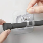 supports murals adhésifs tiges noires transparents modernes fonctionnels plats lisses