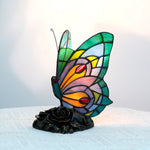 lampe poser moderne papillon verre coloré art deco multiple couleurs interrupteur câble daluminium