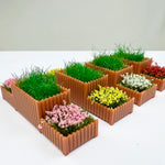 miniature jardin fleurs artificielles potées orange vert blanc rose rouge réalisteextérieur diorama accessoire