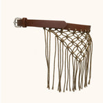 ceinture tissée franges vert olive blanche boho chic femme ACCESSOIRE JUPES MODE ETHNIQUE ANCIENT