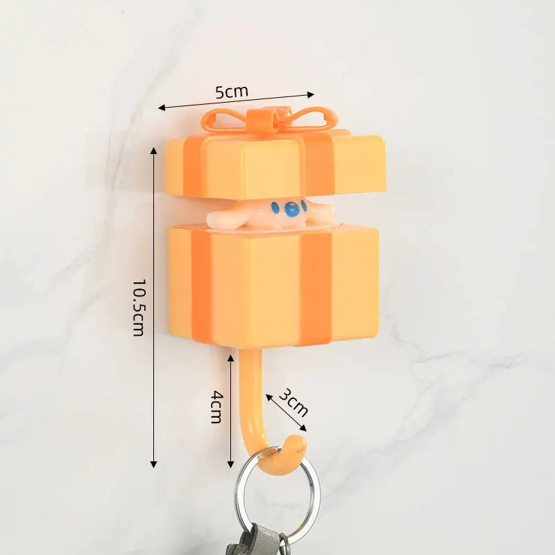 porte clés mural adhésif moderne écureuil ours rose blanc
