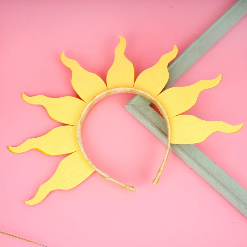 couronne solaire jaune rayons brillants élastique festif anniversaire mariage carnaval noël valentin Halloween