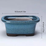 pots fleurs céramique moderne bleu brun texture grained non enduit drainage plante verte