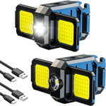 lampe torche led rechargeable clips aimant porte clés noir bleu jaune COB tactile type
