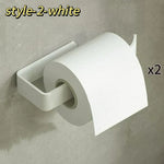 porte serviettes papier noir adhésif moderne salle bains papier toilette cuisine rouleau support étanche