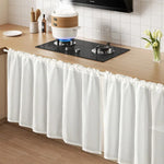 rideau cuisine polyester blanc rose bleu simple moderne imperméable résistant rayures satiné mat