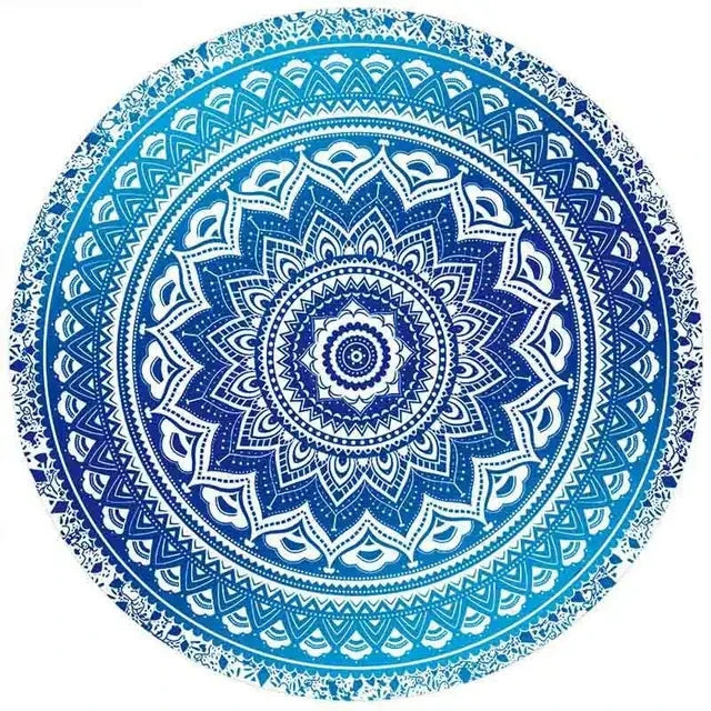 serviette plage ronde motif mandala boho chic coton polyester décorative grande plage été