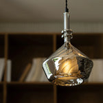 lampe suspendue verre texturé moderne minimaliste argenté transparent 3000k 4000k 6000k