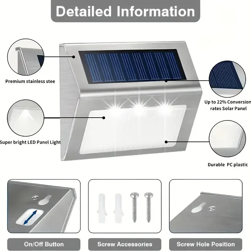 lampe solaire murale led argentée ip44 moderne autonome contrôle tactile