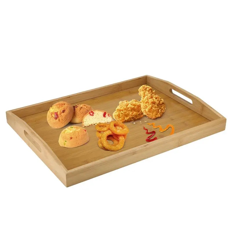plateau bois naturel poignées beige moderne minimaliste décoration salon horizontal rayures