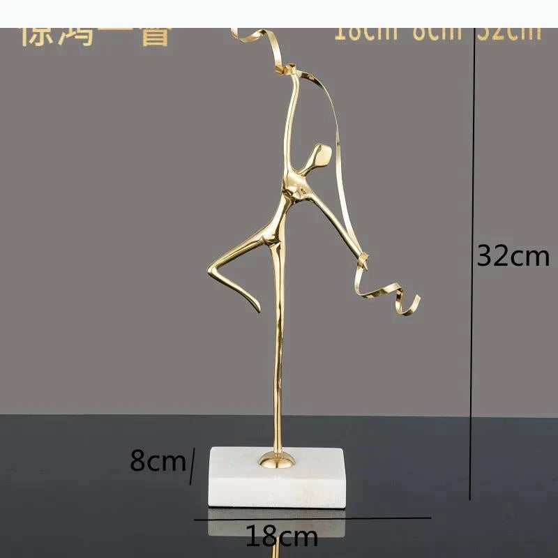 sculpture abstraite or contemporaine base plate moderne maison