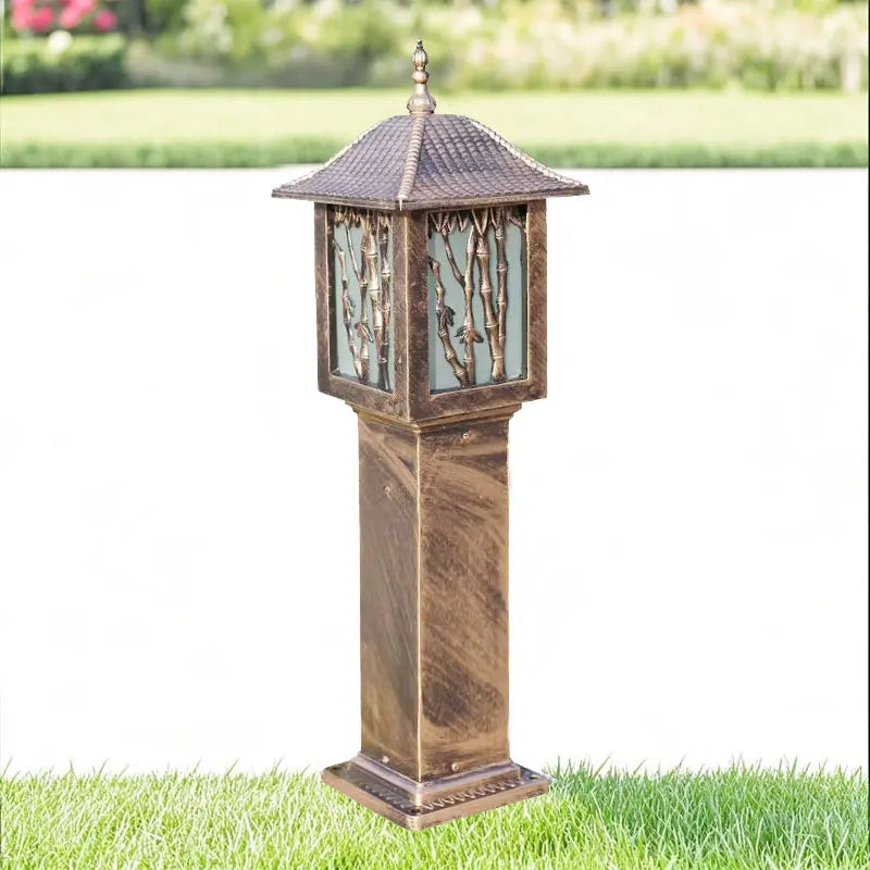 lanterne jardin noire bronze bambou doré ip65 étanche led 80cm classique orientalextérieur