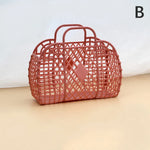 sac main vintage vert rose beige violet fileté poignées détachables rangement rétro opacité