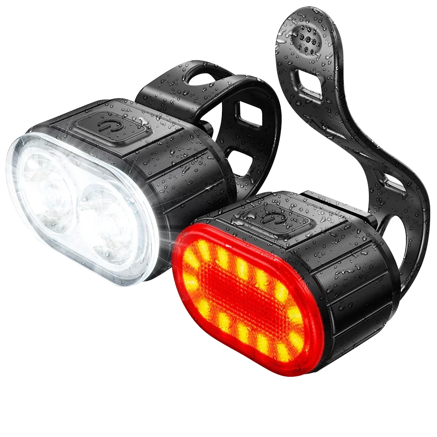 lampe vélo rechargeable usb clip noir rouge moderne étanche sécurité extérieur