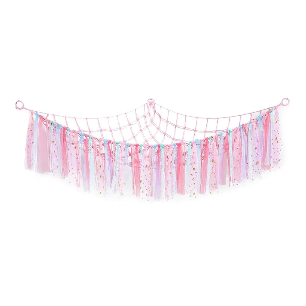 hamac suspendu filet franges boho moderne peluches rose blanc gris bleu violet respectueux environnement