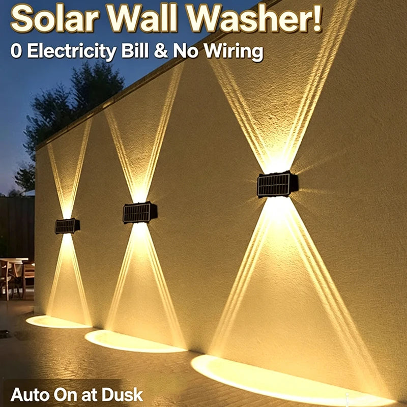 éclairage mural solaire led moderne autoinstallation adhésif étanche noir 4leds lumière