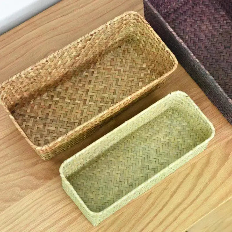 paniers rangement vannerie naturelle tissage traditionnel stockage organisation kitchenettes