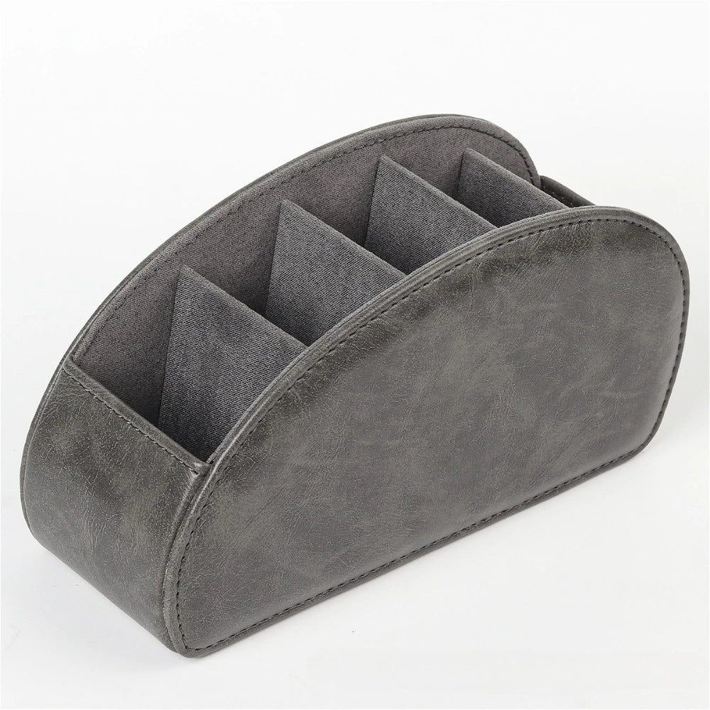 organisateur rangement télécommandes gris velours moderne compartiments anti dérapants rangement efficace