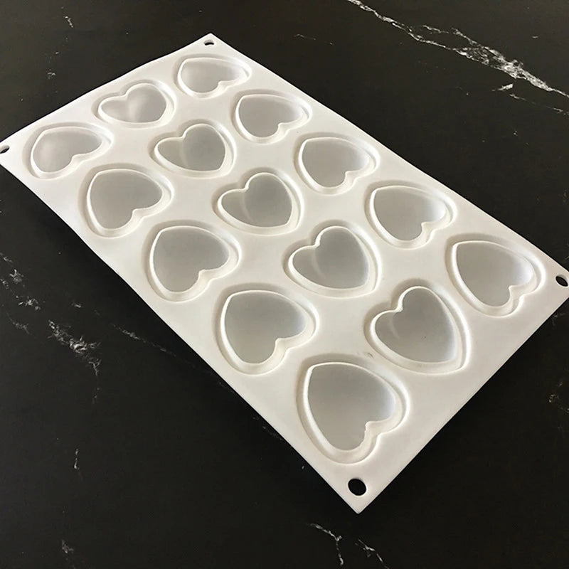 moule silicone forme coeur blanc cuisine pâtisserie desserts chocolat pudding gâteaux romantique