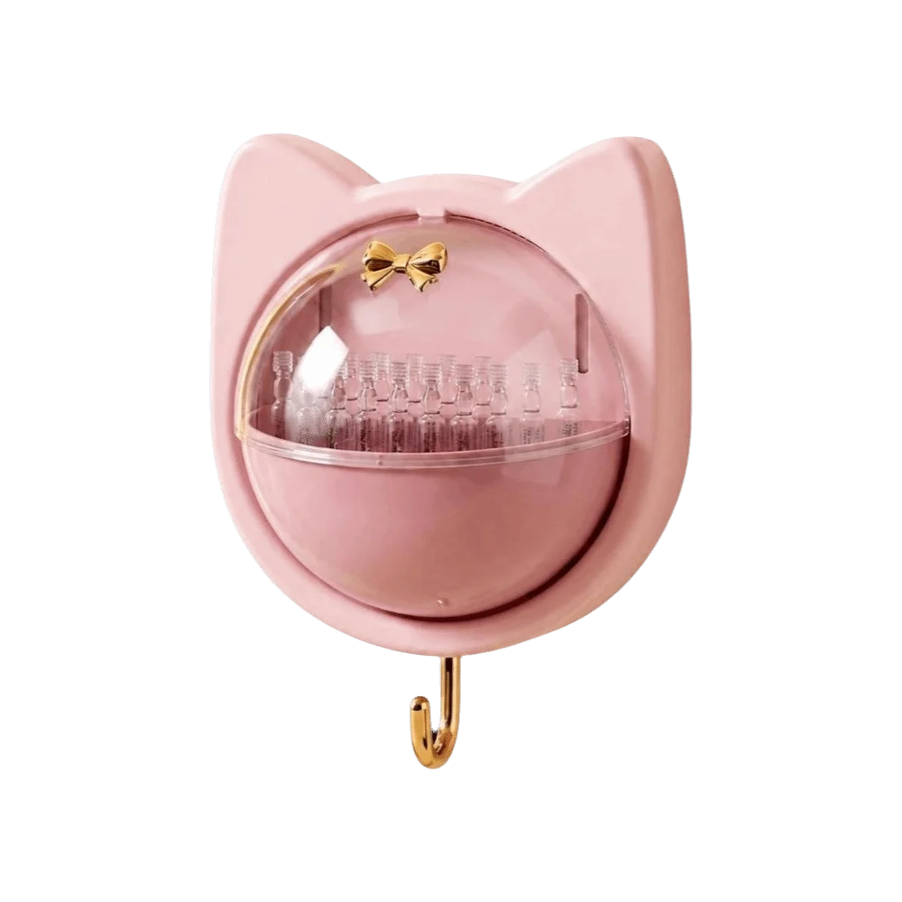 porte bougies mural tête chat couvercle transparent crochets métalliques moderne vert rose pastel