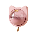 porte bougies mural tête chat couvercle transparent crochets métalliques moderne vert rose pastel