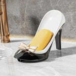 porte savon sabot talon rose noir brillant transparent moderne salle bain