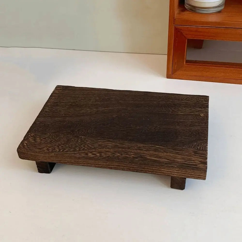 plateau bois moderne marron foncé capacité cosmétiques rangement bijoux déco
