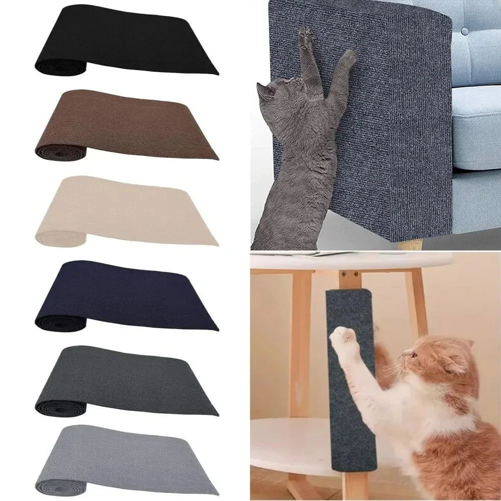 tapis gratter chats noir marron beige gris tissu côtelé adhésif protection moderne DIY