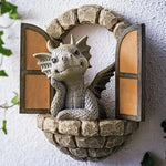 décoration murale dragon gris fantaisie pierre imitation antique statuaire jardin