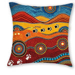 taies d'oreiller décoratives aborigènes multicolores motifs traditionnels ethniques maison polyester peachskin
