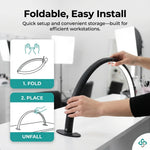 lampe moderne noir annulaire éclairage intense 76cm base solide câble alimentation