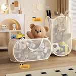 panier rangement jouets enfants imperméable maille fine ours peluche beige clair moderne poignées