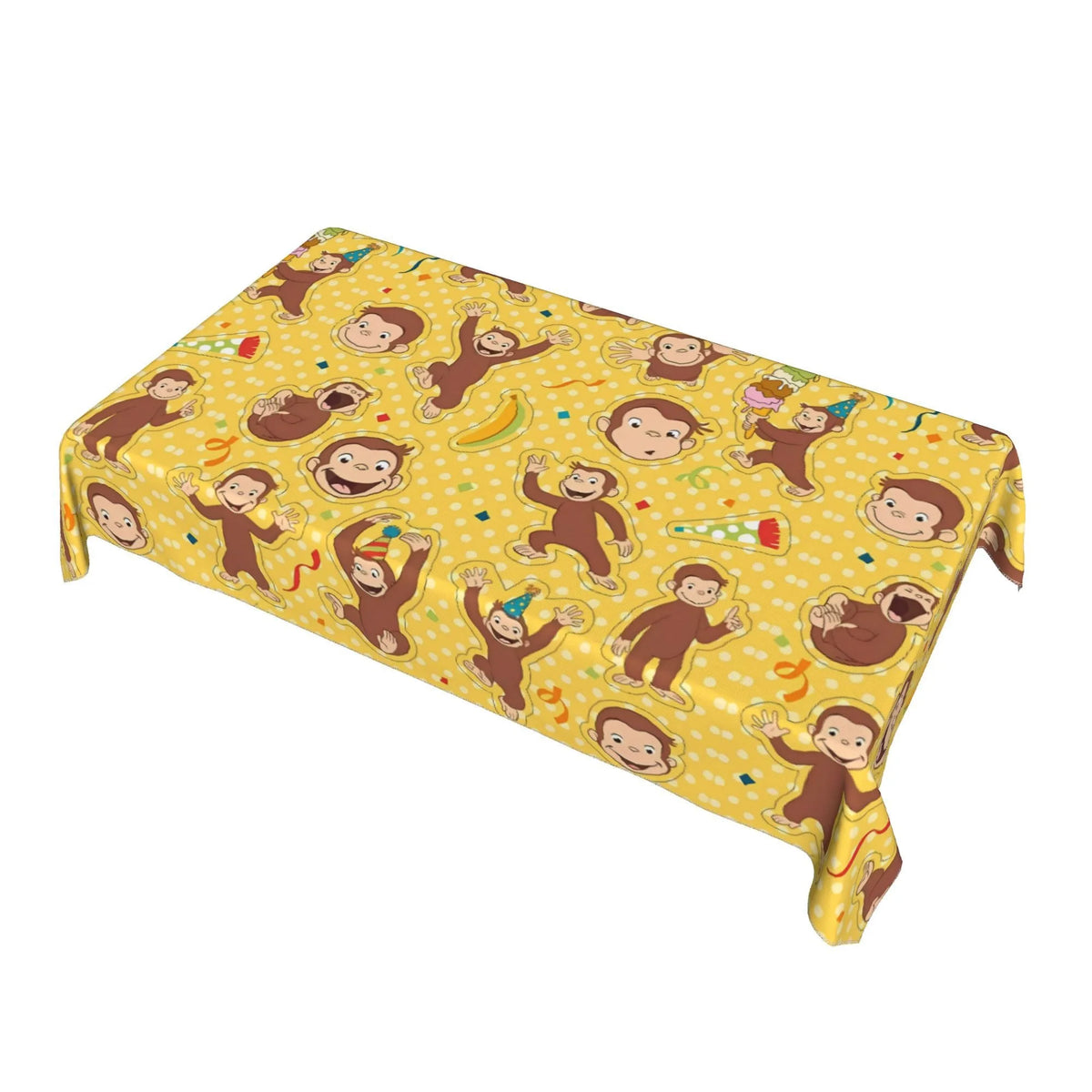 nappe rectangulaire polyestère jaune monkeys fête anniversaire enfants moderne extérieur mariage restaurant