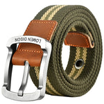 ceinture unisexe toile rayée beige marron décontracté boucle métalliqueOutdoor sports chasse ACCESSOIRES jeans