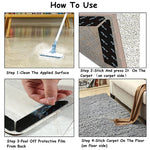 attaches tapis antidérapantes réutilisables adhésives noires blanches motifs floraux utilitairesintérieur