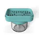 savon vaisselle 280ml distributeur verre transparent support savon pratique moderne cuisine blanc vert