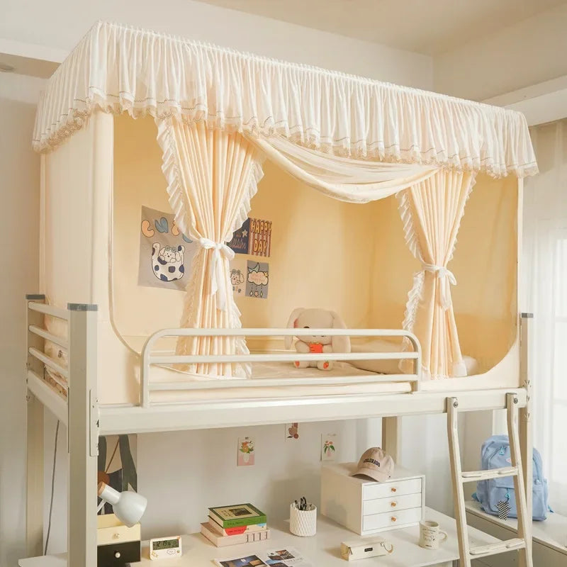 lit mezzanine moustiquaire vert pastel polyester plié anti moustiques extérieur campement moderne douillet uni
