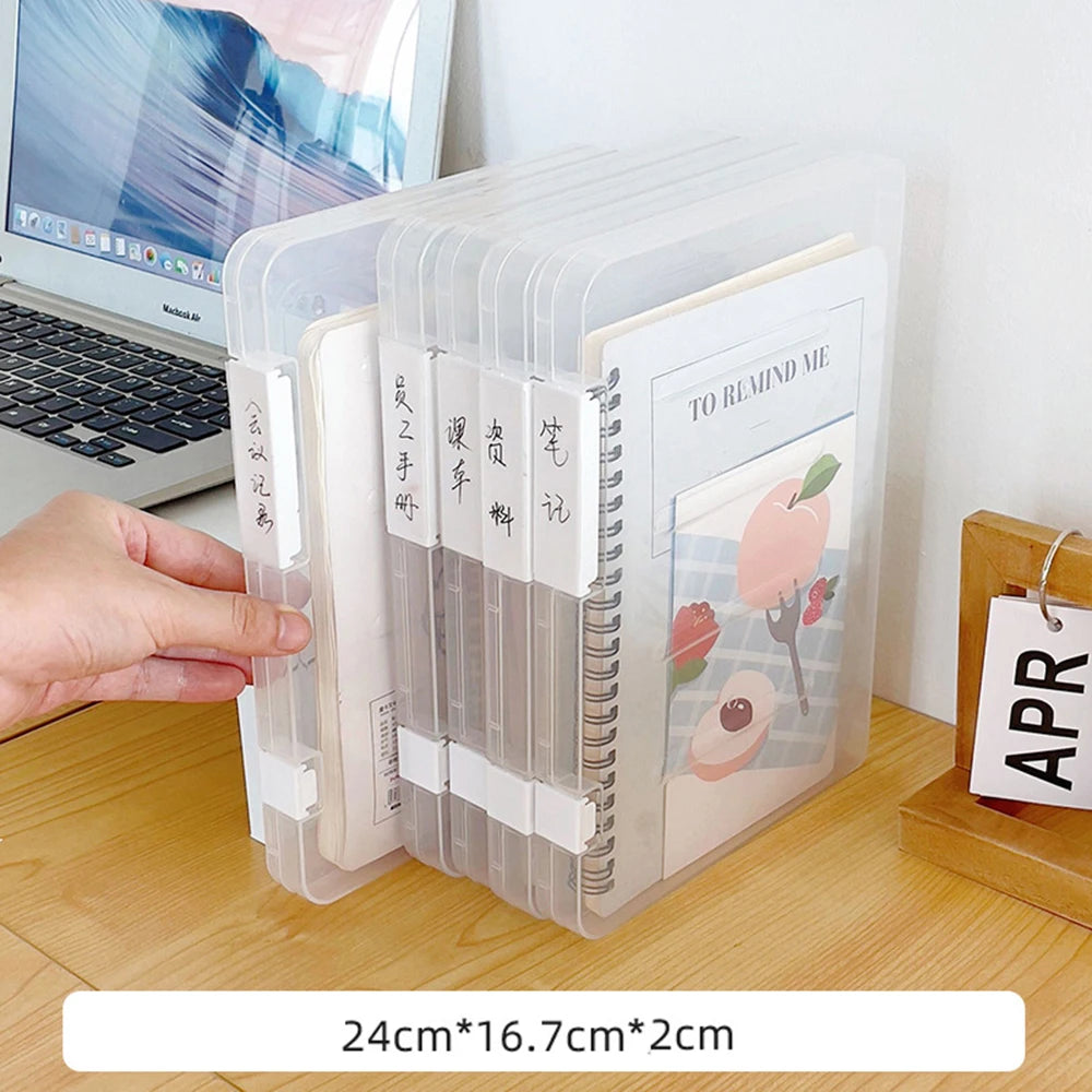 boîtes rangement documents transparentes moderne clips étiquettes imperméables plastique A4