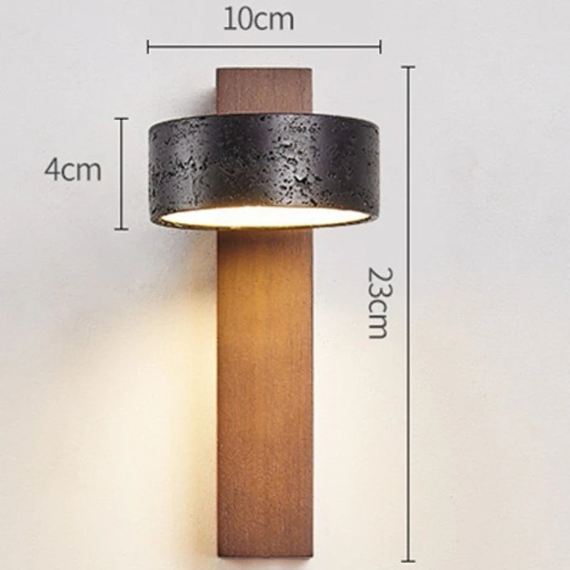 Applique murale LED moderne minimaliste pierre noire interrupteur chaîne japonais