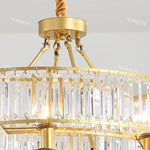lustre moderne doré transparents rectangulaires corde salon chambre