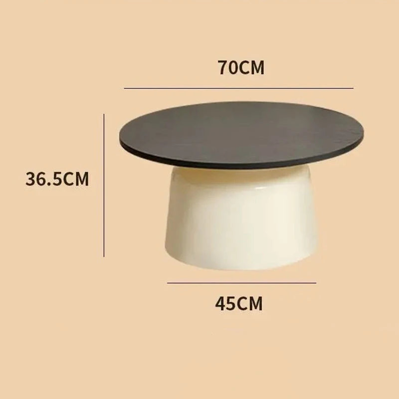 table basse moderne minimaliste bois rond marocain artificial board centralisée