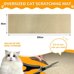 tapis grattage chats texture tissée adhésif beige moderne 40x300cm