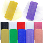 rubans tulle glitter opaques divers couleurs 15cm large 10yards longueur
