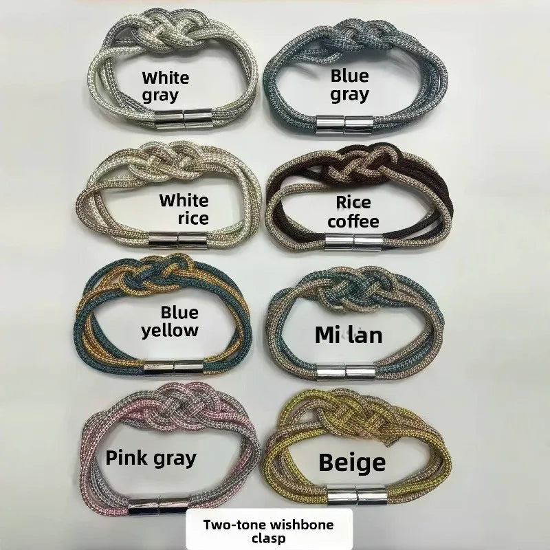 bracelets tressés nœuds chinois boucles magnétiques couleurs variées moderne ethnique adultes enfants