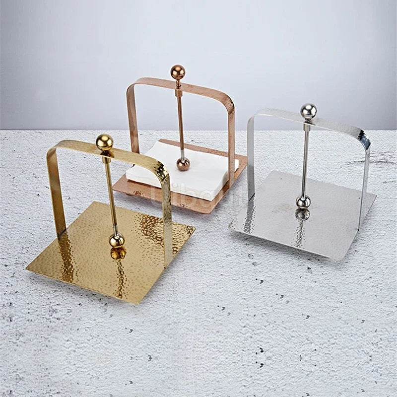 porte serviettes table cuisine métal doré argent moderne élégant distributeur mouchoirs papier décor maison