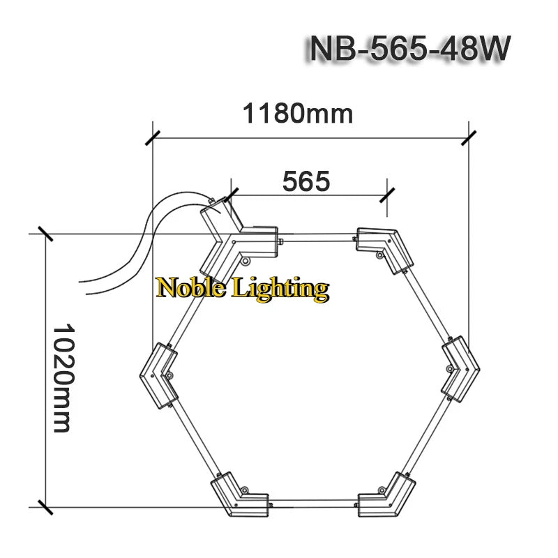 ruban led blanc hexagonal moderne adhésif 565mm 6500k 2000lm 50000h
