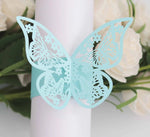 porte serviette papillon ajouré élégant doré rose bleu clair blanc pack 50 pièces transparents