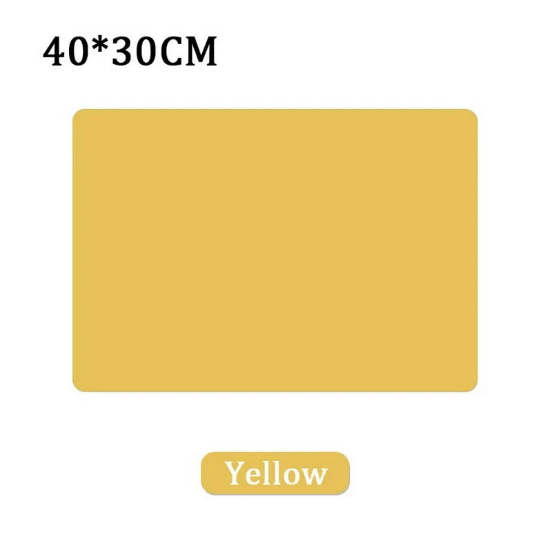 tapis table silicone moderne 60x40cm 40x30cm bleu jaune vert gris assiettes cuillers bols verres