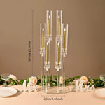 porte bougies transparent acrylique décoration maison moderne élégant six bras table mariage fête
